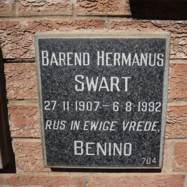 SWART Barend Hermanus 1907-1992