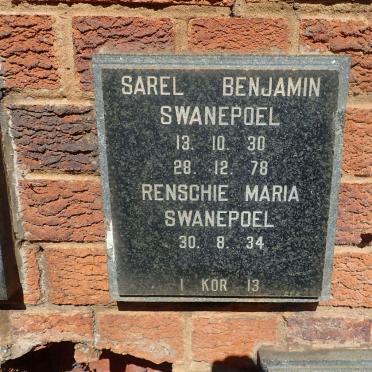 SWANEPOEL Sarel Benjamin 1930-1978 &amp; Renschie Maria 1934-