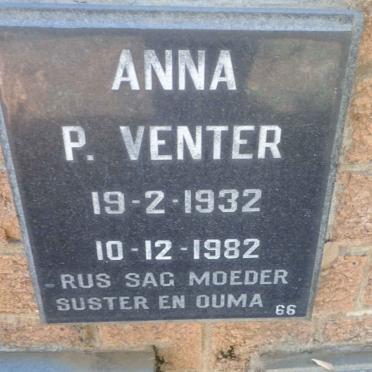 VENTER Anna P. 1932-1982