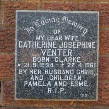 VENTER Catherine Josephine CLARKE 1894-1965