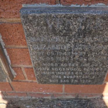 VENTER Jacob Stephanus 1944-1989 &amp; Margaret Elizabeth 1943-1996