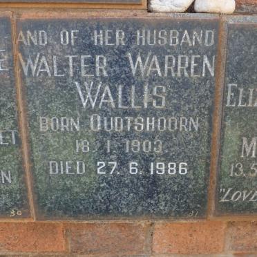 WALLIS Walter Warren 1903-1986