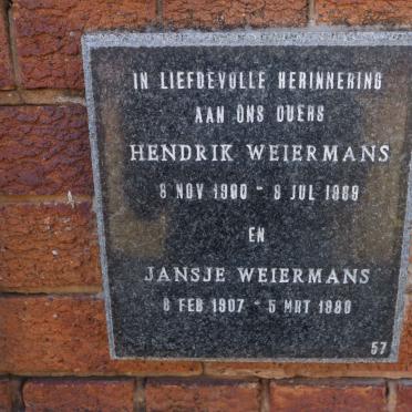 WEIERMANS Hendrik 1900-1969 &amp; Jansje 1907-1980