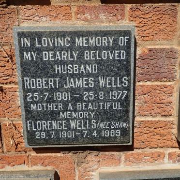 WELLS Robert James 1901-1977 &amp; Florence SHAW 1901-1989