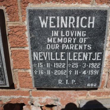 WEINRICH Neville 1922-2002 &amp; Leentje 1922-1991