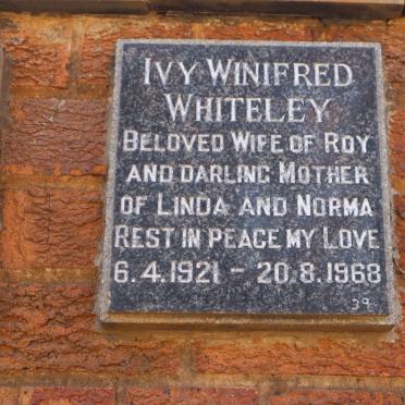 WHITELEY Ivy Winifred 1921-1968