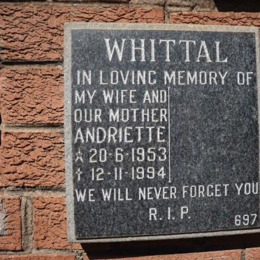 WHITTAL Andriette 1953-1994