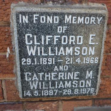 WILLIAMSON Clifford E. 1891-1966 &amp; Catherine M. 1897-1976