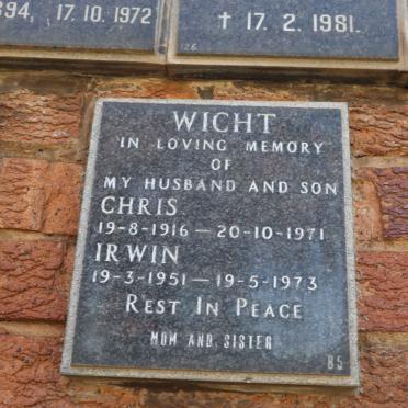 WIGHT Chris 1916-1971 :: WIGHT Irwin 1951-1973
