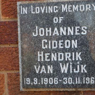 WIJK Johannes Gideon Hendrik, van 1906-1965