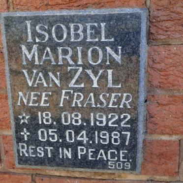 ZYL Isobel Marion, van nee FRASER 1922-1987
