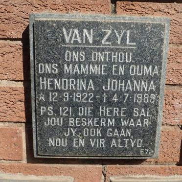 ZYL Hendrina Johanna, van 1922-1989