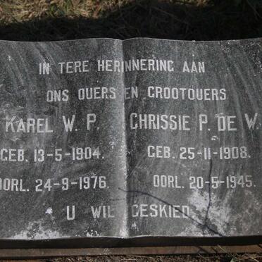? Karel W.P. 1904-1976 & Chrissie P. de W. 1908-1945