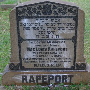 RAPEPORT Max Louis -1926