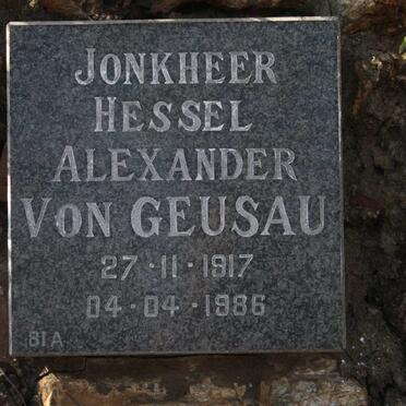 GEUSAU Hessel Alexander, von 1917-1986