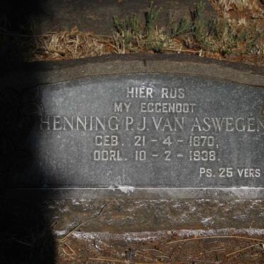 ASWEGEN Henning P.J., van 1870-1938