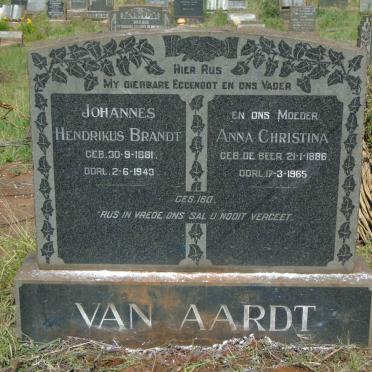 AARDT Johannes Hendrikus Brandt, van 1881-1943 & Anna Christina DE BEER 1886-1965 _2