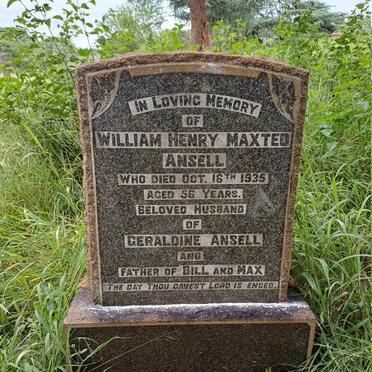 ANSELL William Henry -1935