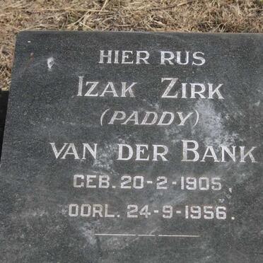 BANK Izak Zirk, van der 1905-1956