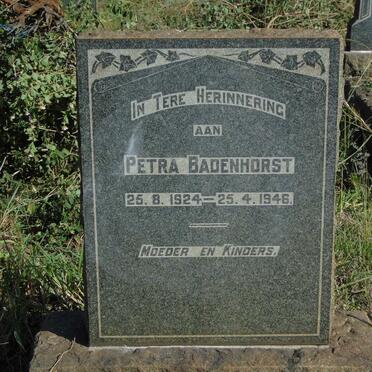 BADENHORST Petra 1924-1946