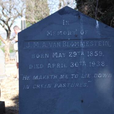 BLOMMESTEIN Johannes Machiel Adriaan, van 1859-1938