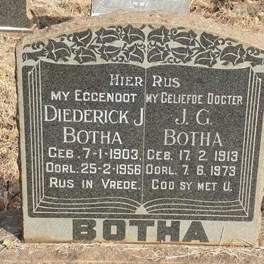 BOTHA Diederick J. 1903-1956 & J.G. 1913-1973