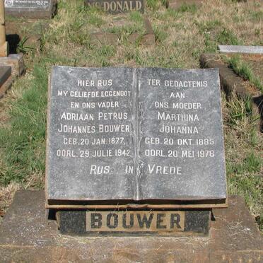 BOUWER Adriaan Petrus Johannes 1877-1942 &amp; Marthina Johanna 1885-1976