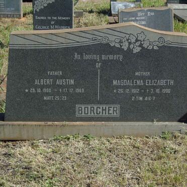 BORCHER Albert Austin 1900-1969 &amp; Magdalena Elizabeth 1912-1998