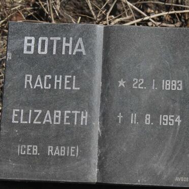 BOTHA Rachel Elizabeth nee RABIE 1883-1954