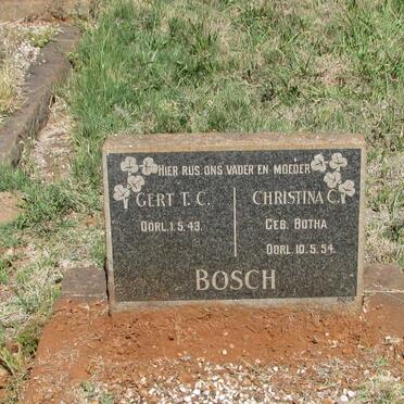 BOSCH Gert T. C. -1943 &amp; Christina C. BOTHA -1954
