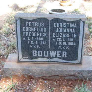 BOUWER Petrus Cornelius Frederick 1889-1943 &amp; Christina Johanna Elizabeth 1901-1984