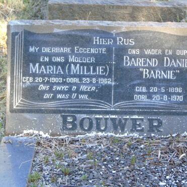 BOUWER Barend Daniel 1896-1970 &amp; Maria 1903-1962
