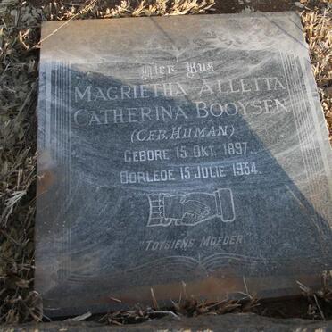 BOOYSEN Magrietha Alletta Catherina nee HUMAN 1897-1954