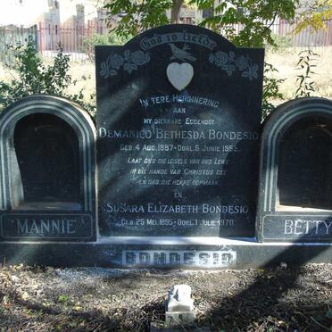 BONDESIO Demanico Bethesda 1887-1955 & Susara Elizabeth 1895-1970