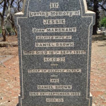 BROWN Daniel -1922 &amp; Jessie MARCHANT -1910