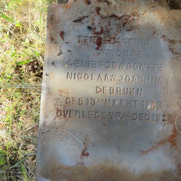 BRUYN Nicolaas Joachim, de 1923-1923