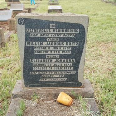 BRITZ Willem Jacobus 1867-1943 &amp; Elizabeth Johanna 1873-1922
