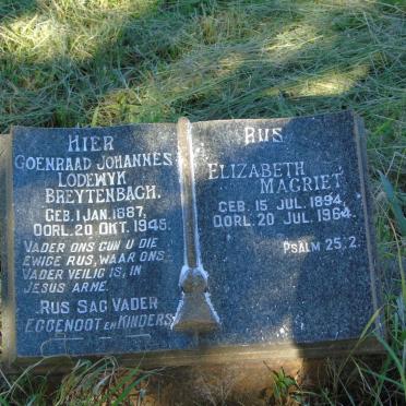 BREYTENBACH Coenraad Johannes Lodewyk 1887-1945 & Elizabeth Magriet 1894-1964