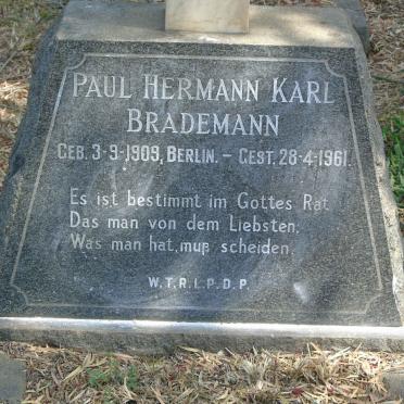 BRADEMANN Paul Hermann Karl 1909-1961