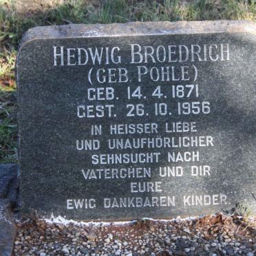 BROEDRICH Hedwig nee POHLE 1871-1956