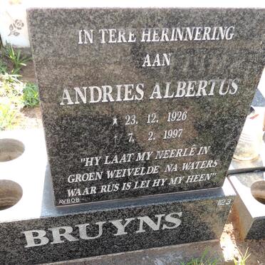 BRUYNS Andries Albertus 1926-1997