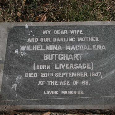 BUTCHART Wilhelmina Magdalena nee LIVERSAGE -1947