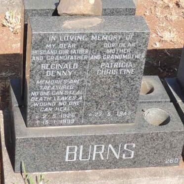 BURNS Reginald Denny 1926-1999 & Patricia Christine 1949- 