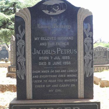 BURGER Jacobus Petrus 1885-1956