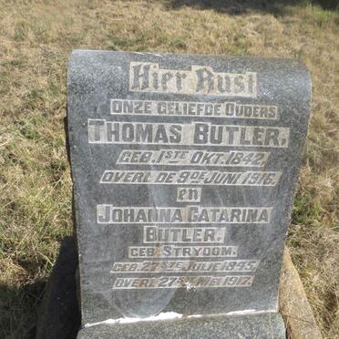 BUTLER Thomas 1842-1916 & Johanna Catarina STRYDOM 1845-1917