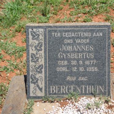 BERGENTHUIN Johannes Gysbertus 1877-1955