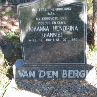 BERGH Johanna Hendrina, van den 1911-1993