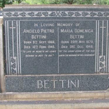 BETTINI Angielo Pietro 1866-1945 &amp; Maria Domenica 1879-1948