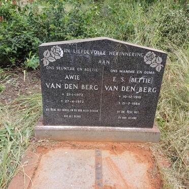 BERG E.S., van den 1910-1984 :: BERG Awie, van den 1972-1972