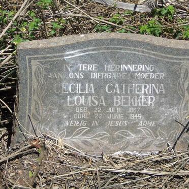 BEKKER Cecilia Catherina Louisa nee ERASMUS 1867-1949